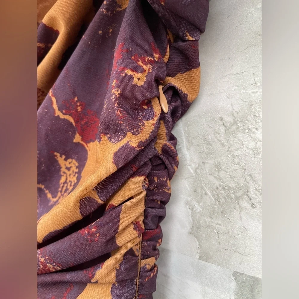 STAUD Solana Floral Maxi Dress Dried Pressed Flowers S Long Sleev Wedding Guest - Picture 12 of 16